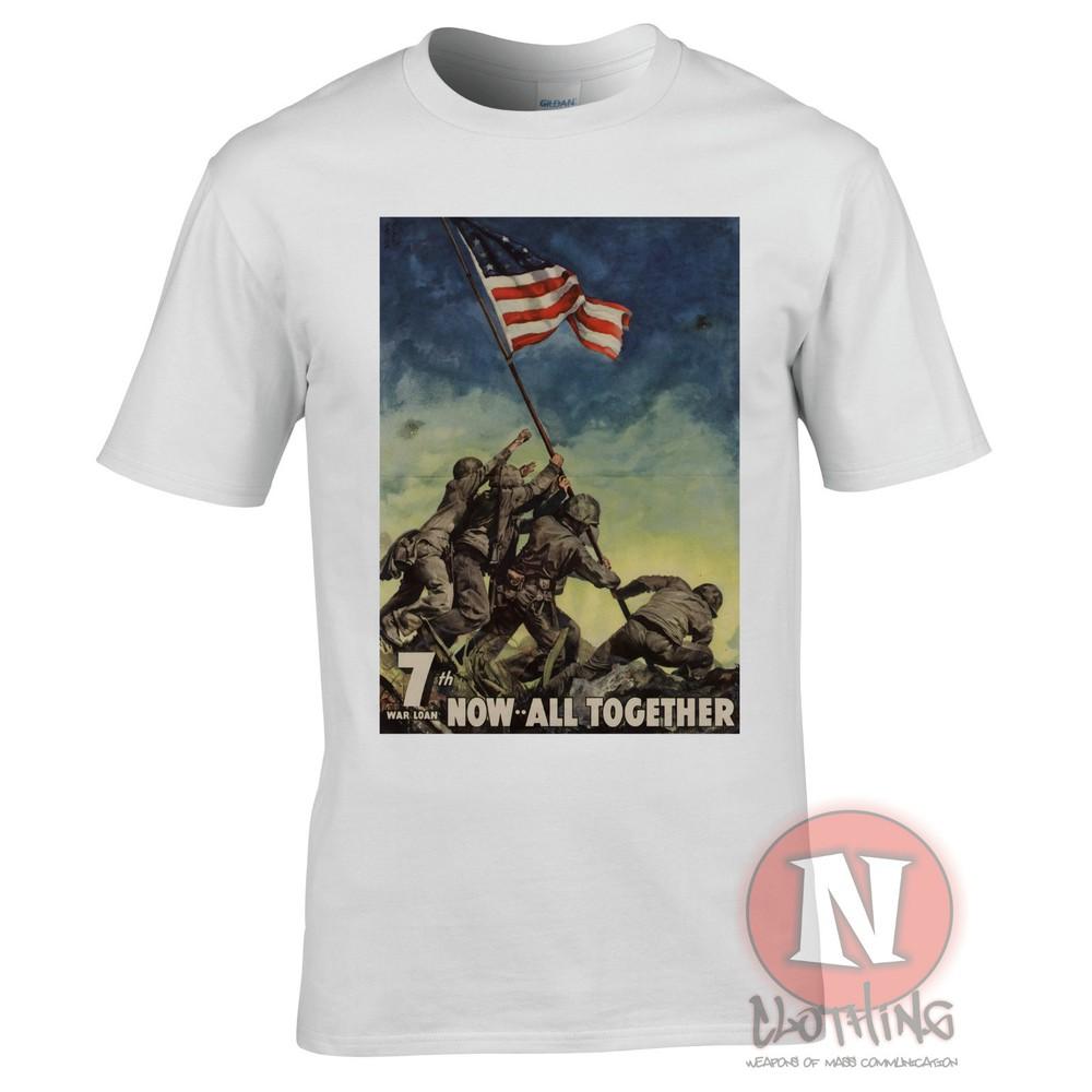 World War 2 Us Propaganda Iwo Jima Flag TShirt Military History Wwii Pacific S