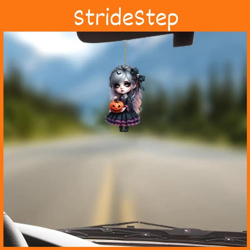 Hexe Halloween Kürbisgemusteter Acryl-Anhänger für Feiertagsdekoration