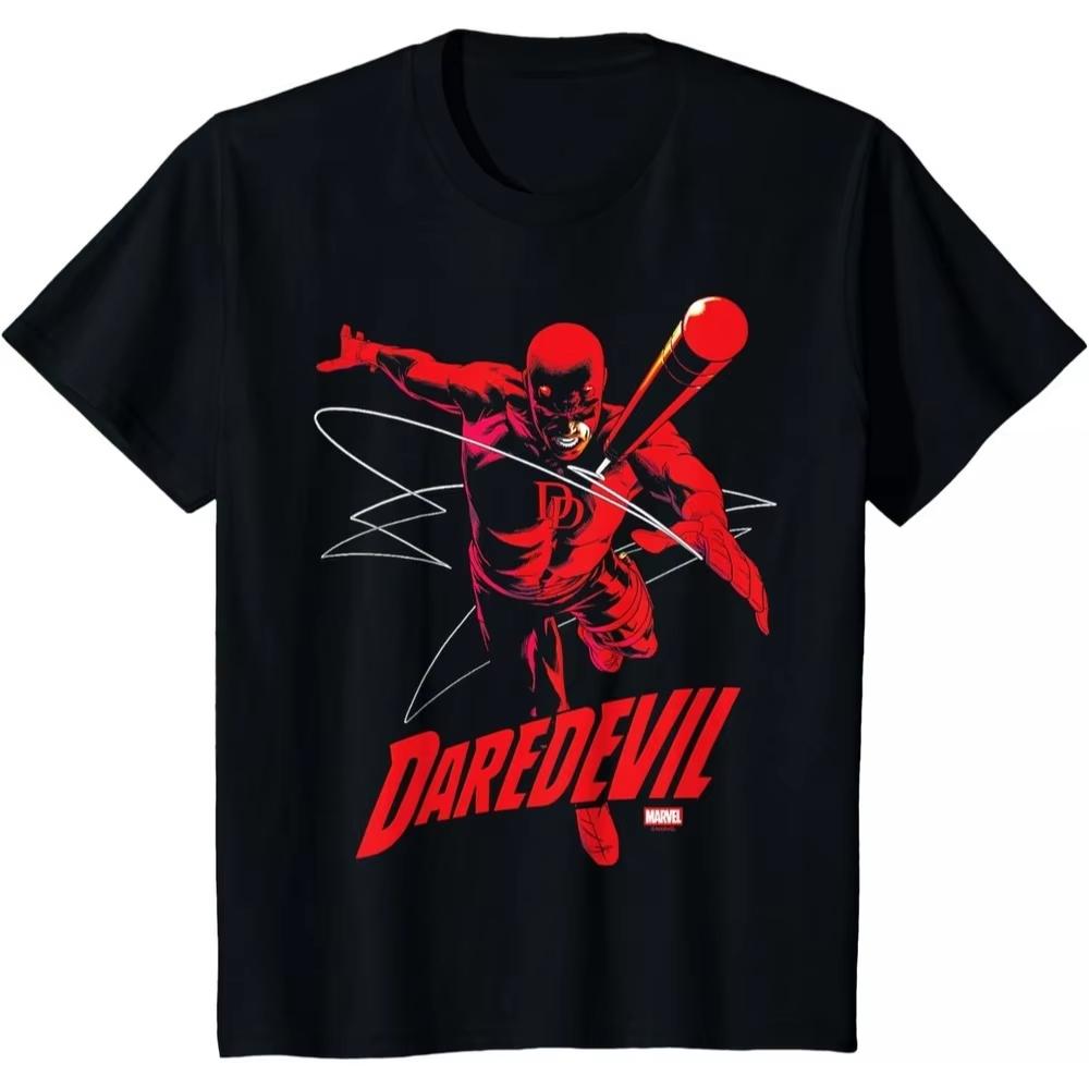 

2026 new Daredevil Marvel TShirt Unisex Short Sleeve Urban Streetwear Premium Cotton Loose Fit Crew Neck Casual Top for Men S