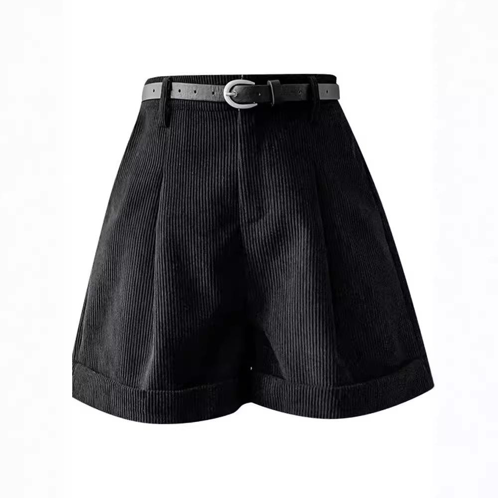 Maillard Women's Corduroy High-Waisted A-Line Shorts - 2024 New Autumn/Winter Collection