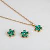 Korean Style Four-Leaf Clover Luxury Pendant Necklace & Earrings Set for Women - Elegant, High-End, Versatile Clavicle Chain.