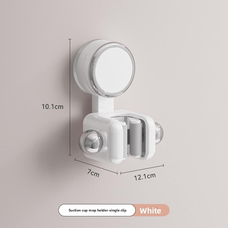 Suction Cup Mop Clamp, No Need for Drilling, Bathroom Household Mop Hook, Wall Hanging Clamp, Hanging Rack, No Trace, Strong Mop Rack