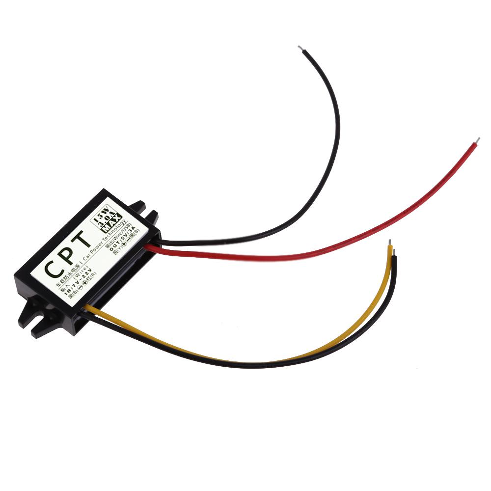 DC-DC 12V to 5V 3A 15W Car Power Converter Micro USB Step Down Buck Converter Car Voltage Reducer Regulator Power Supply Output