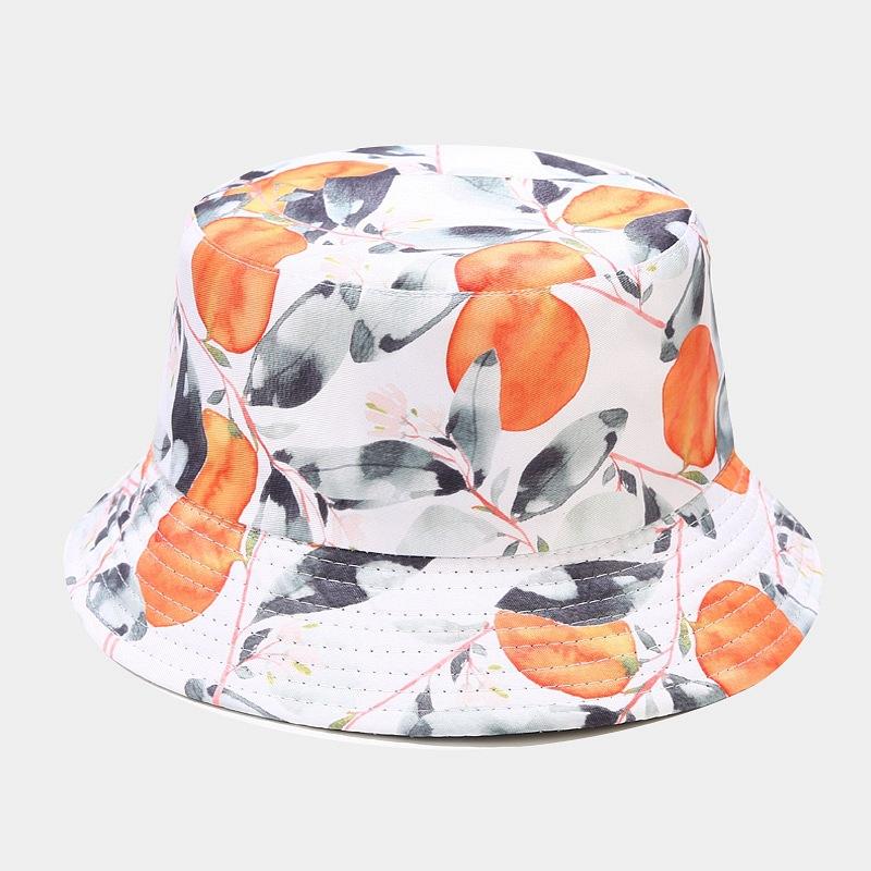 Creative Printed Fruit Pattern Bucket Cap Unisex Outdoor Leisure Fisherman Hat Summer Beach Uv Protection Sun hats Panama Bob