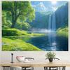 1, 2D banner, waterfall and green landscape polyester banner, room and party decoration, photography background