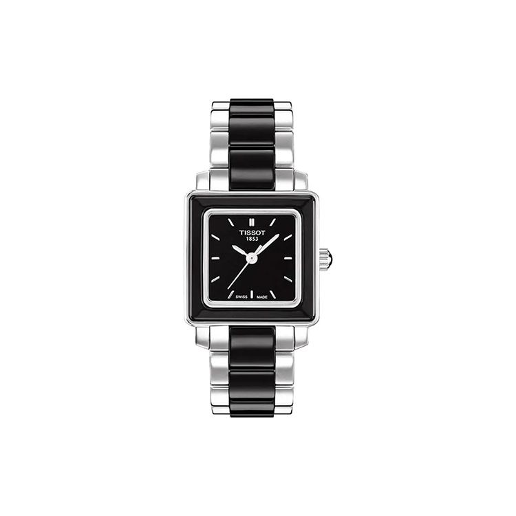TISSOT  S&eacute;rie T-Lady Mouvement Quartz &Eacute;tanche Simple &Eacute;l&eacute;gant Montre Fashion 26mm Cadran Noir Montres Femmes T064.310.22.051.00 Black Dial