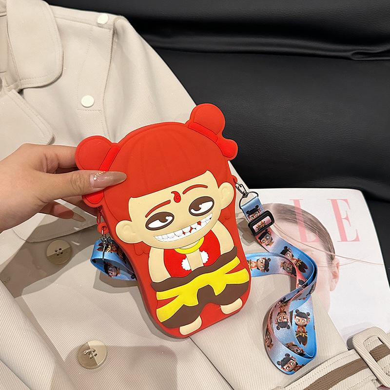 2025 Hot-selling Nezha Aobing Cartoon Mobile Phone Female Cute Size Parent-child Creative Change Bag