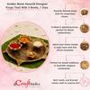 CraftIndia Golden Metal Swastik Designer Pooja Thali With 3 Bowls And 1 Diya