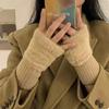 Autumn Winter Warm Woolen Half Finger Gloves Fashion Soft Half Gloves Solid Color Warm Insulation Fingerless Gloves Gloves