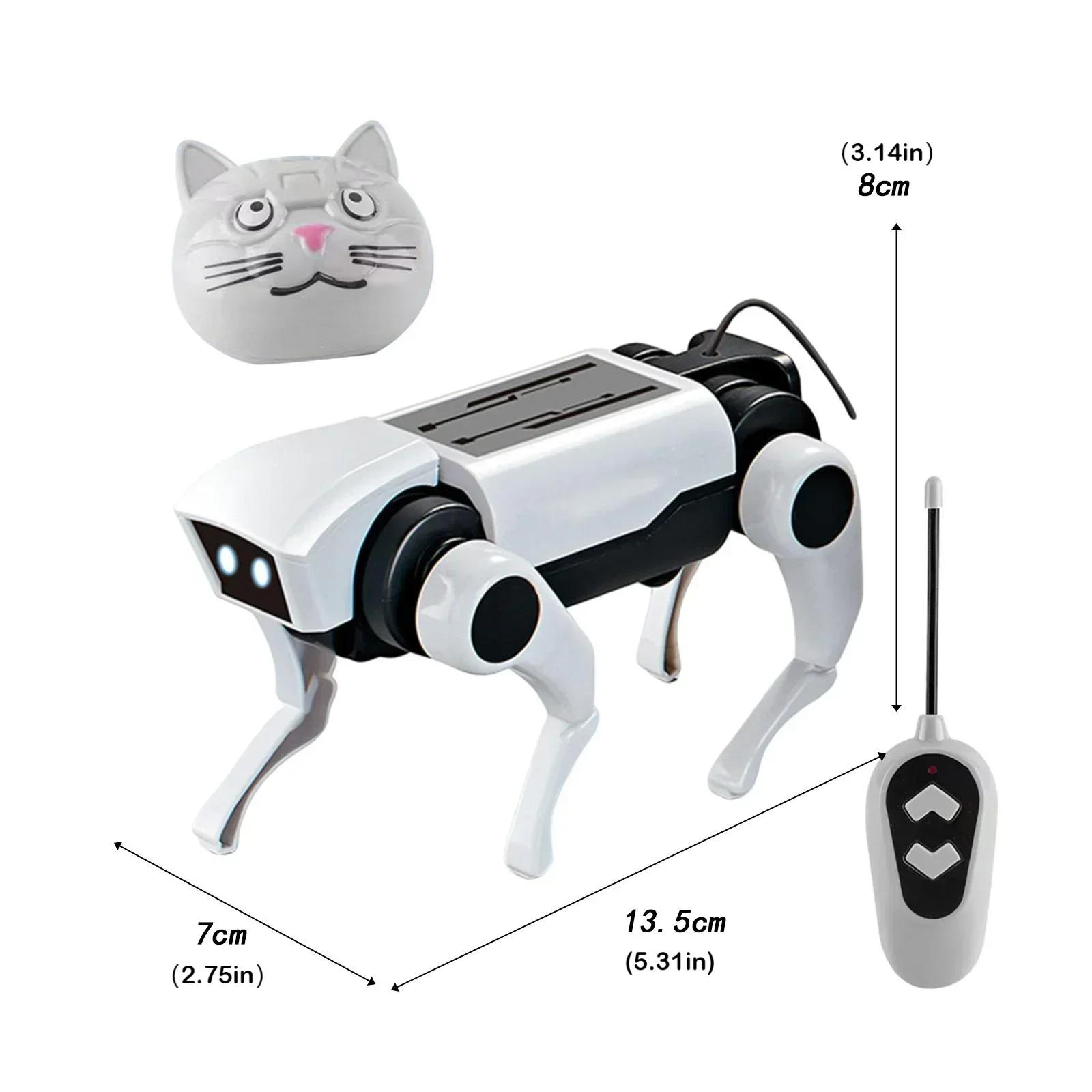 RC Robot Dog Cat Building Blocks STEM Toy DIY Assembly Science Kit with Walking Action Electronic Mechanical Model Gift