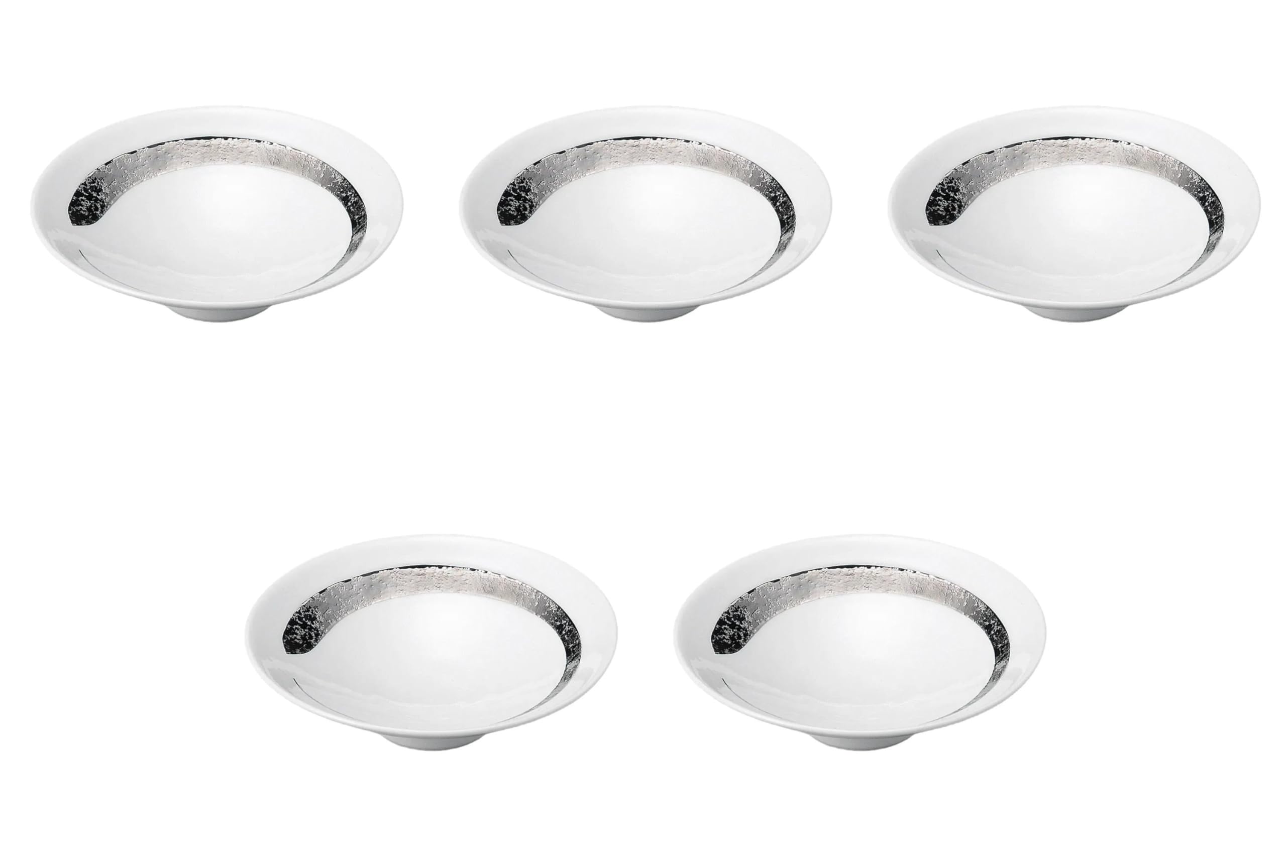 

Set of 5 Platinum Brush Flat Small Bowls x Medium Bowls Arita Ware Setomonohonpo [16 4.5cm] платиновый