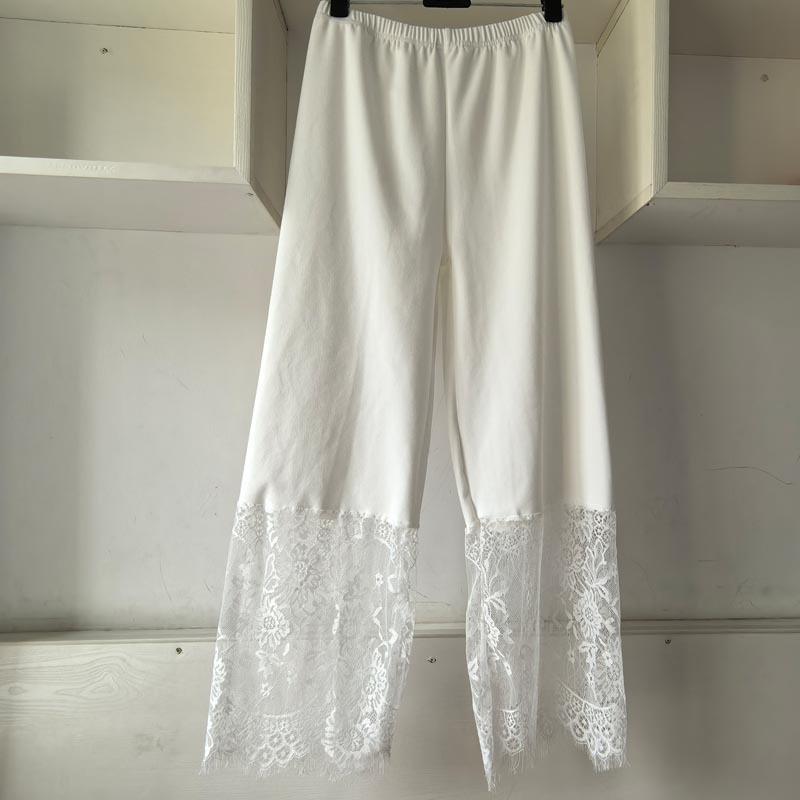 Women's Winter Velvet Lace Qipao Hanfu Pants: Breathable, Anti-Exposure Base Layer Pajamas