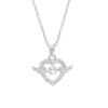 Influencer Style Angel Wings Heart Necklace: Exquisite Zirconium & Titanium Clavicle Chain Pendant for Women
