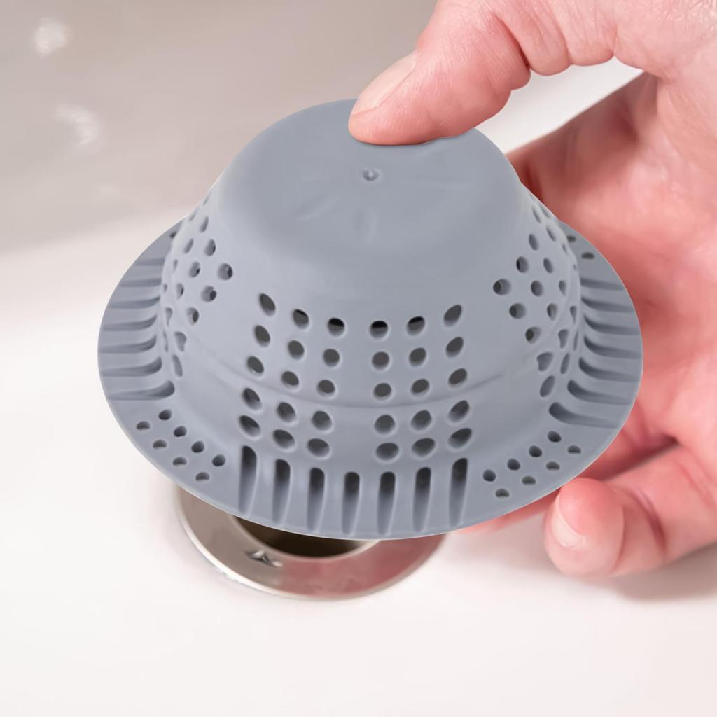 Shower Drain Hair Catcher Silicone Foldable Bathtub Drain Cover Stopper for Drainage Washbasin Sink Kitchen Bath Tub Shower