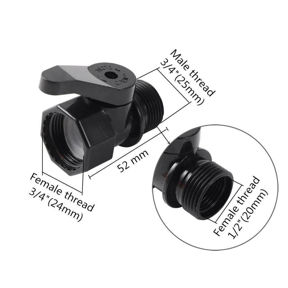

3/4 inch male and female threaded connector block switch homebrew pipe fittings plastic garden tools чорний