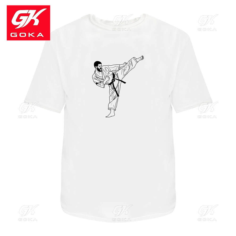 Karate Kick Unisexs Womens Cotton TShirts Graphic Clothing Short Sleeve Vintage Tops Printed YK Unisex Clothes Classic T Shirt