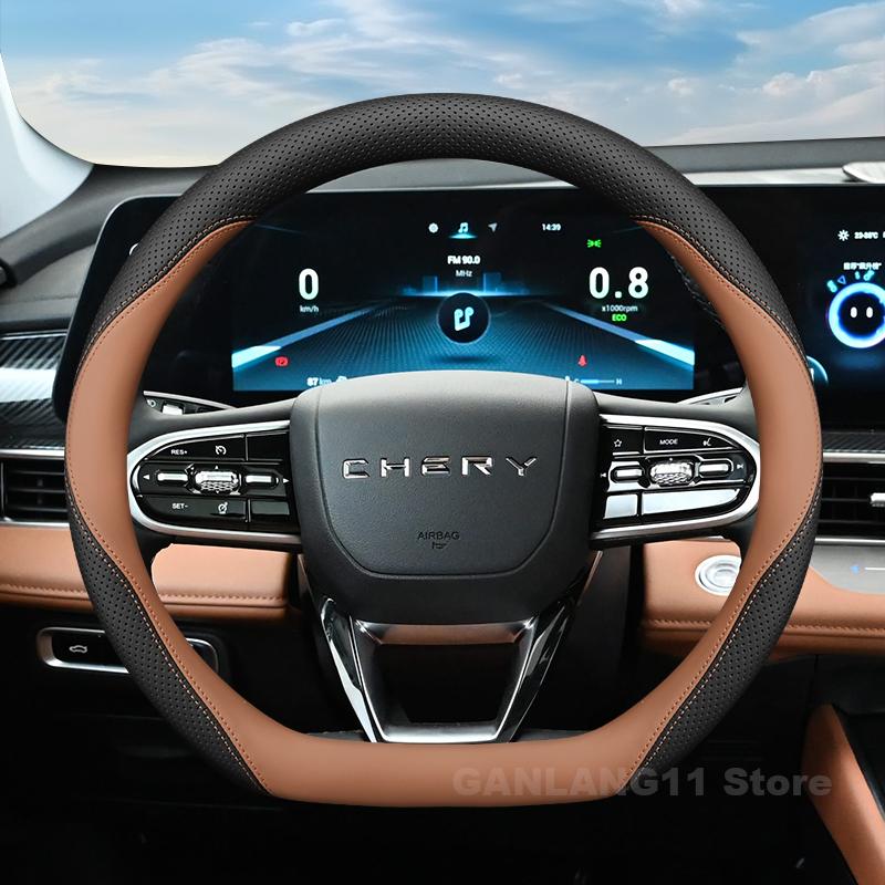 Leder Lenkradbezug für Auto für Chery Jaecoo 7 Tiggo 2 3 4 7 8 Serie Sommer Auto Lenkrad Chery Jaecoo 7 Zubehör