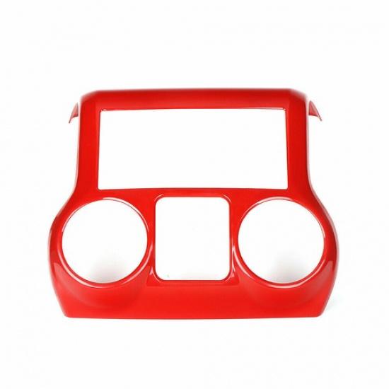 Center Console Dashboard Control Panel Cover Trim For Jeep Wrangler JK Parts Red