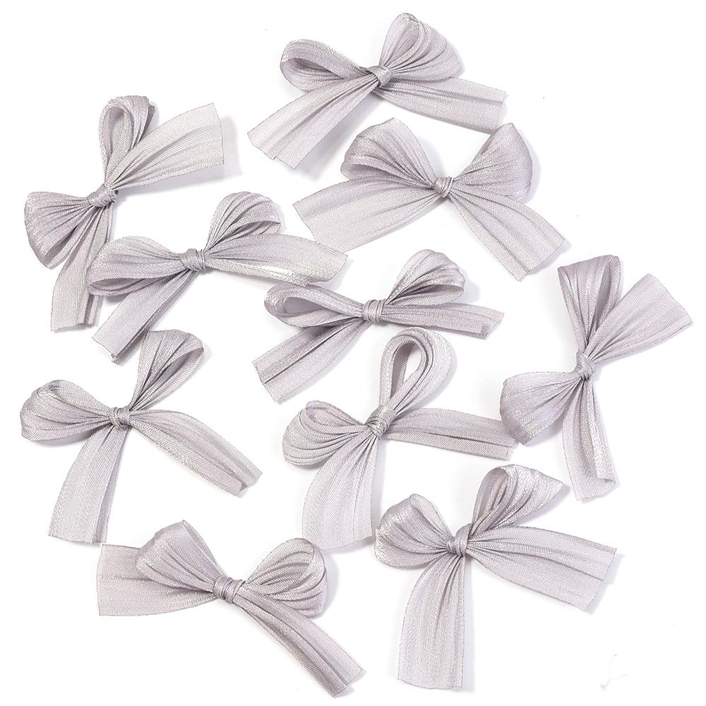 10pcs 4x5.5cm Pearlescent Satin Ribbon Bows Colorful Pleated Bowknots For DIY Wedding Party Clothing Headwear Gifts Decoration