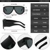 SHAUNA Gafas de Sol de Piloto Oversize de Moda para Mujer Retro de Una Sola Pieza Tonos Rojos Verdes UV400 para Hombre Gafas de Sol Degradadas