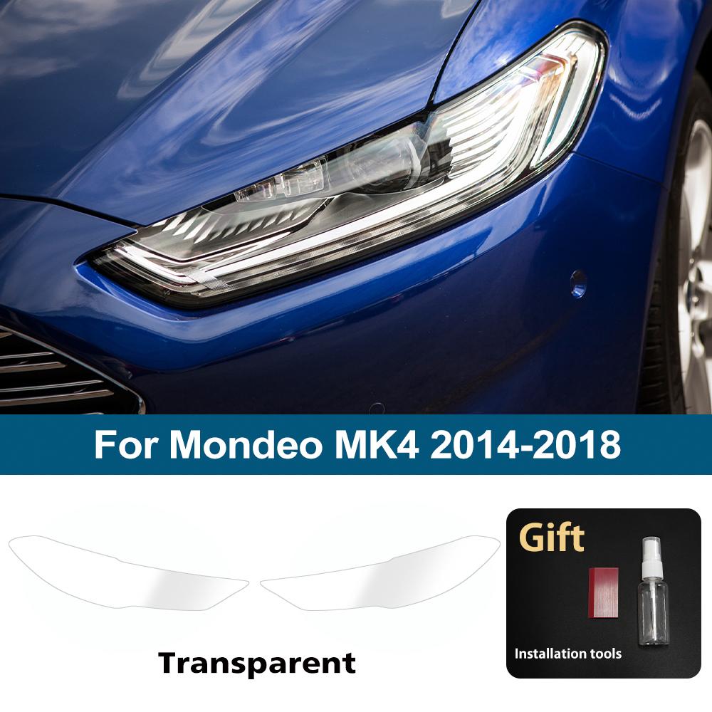 

For Mondeo MK4 2014-2026 High-Gloss Smoke Black Pre Cut Car Headlight Protective Film TPU PPF Anti-Scratch Car Vinyl Wrap Kit For Mondeo 14-18 CLR