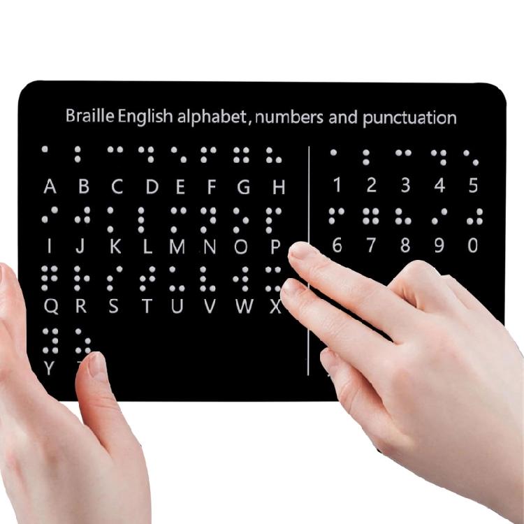 Professional Braille Letter Board with Raised Dots Number and Punctuation Learning Board Portable Braille Teaching Aid