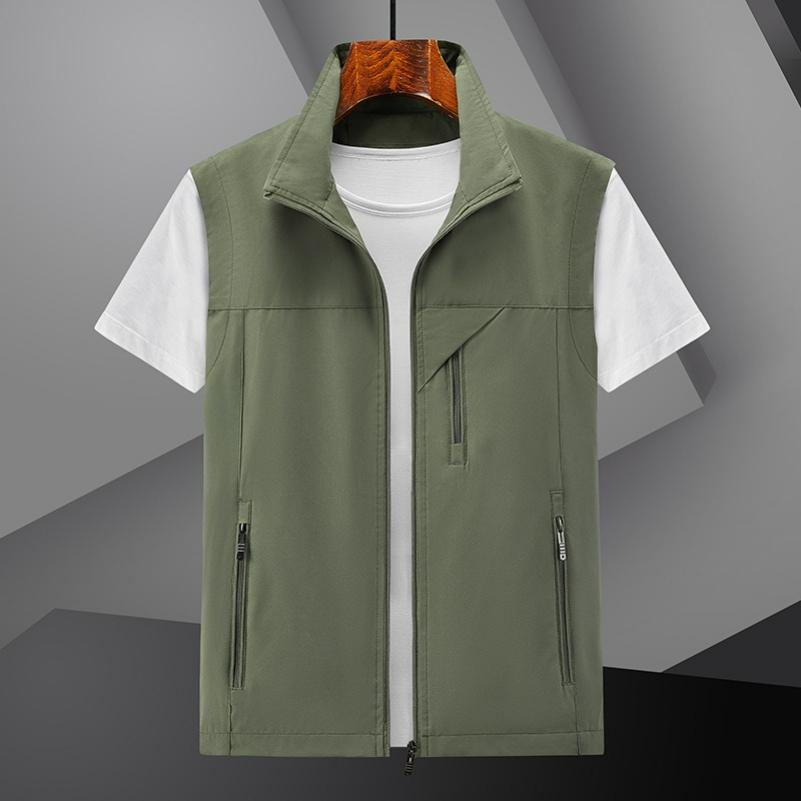 Men's Thin Casual Vest Spring and Autumn Breathable Vest Jacket Men's Green Quick-drying Vest Summer Vest