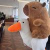 Riding Crocodiles Capybara Anime Fluffty Toy Pullable Capybara Plush Doll  Birthday Gift