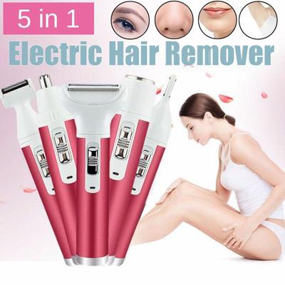Depiladora eléctrica 5 en 1 para mujer, afeitadora recargable por USB, recortador de pelo de nariz, moldeador de cejas, pierna, axila, Bikini, depiladora para mujer
