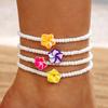 Bohemian Holiday Style Resin Soft Pottery Flower Foot Jewelry Rice Beads Egg Flower Beaded Anklet