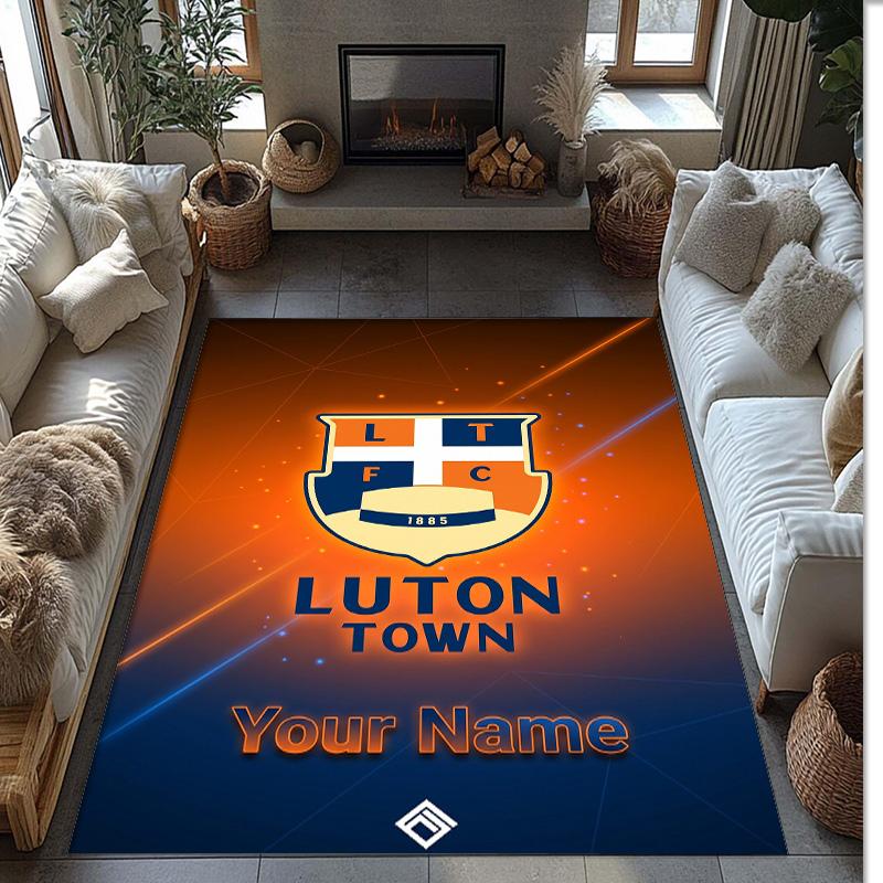 Luton Town Printed Crystal Velvet Rug Non‑Slip Crystal Velvet Carpet For Sofa Bedroom Indoor Home Decoration