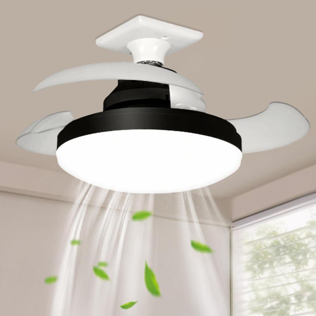 Ventilatore da soffitto con luci Telecomando Ventilatore da soffitto retrattile Multifunzione Silenzioso Ventilatore Dispositivo salvaspazio per soggiorno