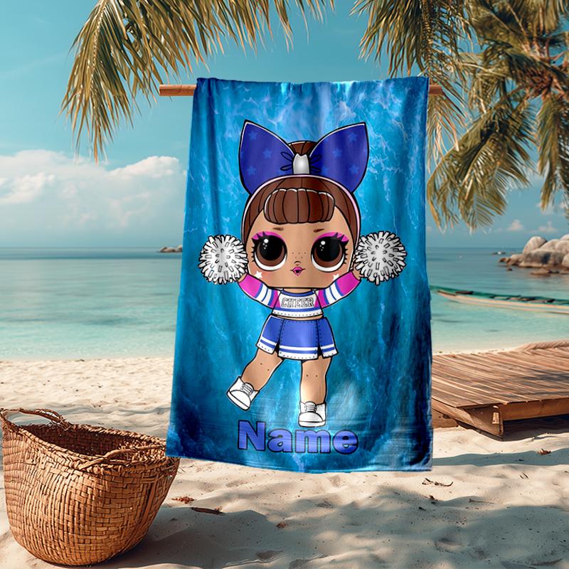 Custom Name Ultra-Soft Beach Towel with LOL Surprise Theme,Ideal for Pool - Camping, Diving - Perfect Travel Essential, Vibrant Beach Towel.