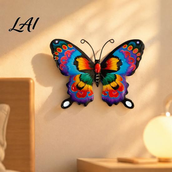 Colorful Iron Wall Sculptures Metal Butterfly Decorations Art Sculpture Hanging Decor Decor Indoor Outdoor for Living Room Bedroom Garden
