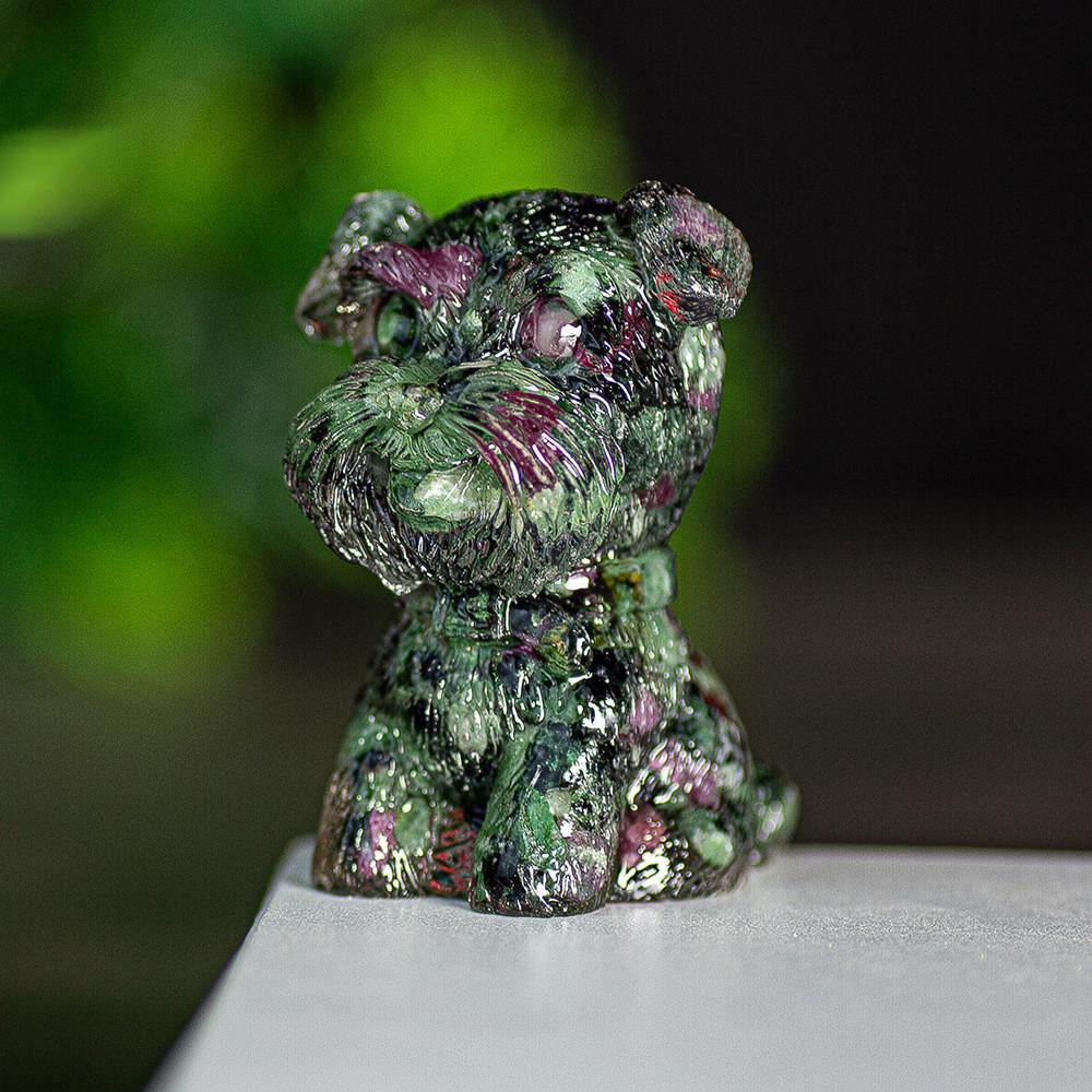 Resin Schnauzer Figurine With Natural Crystal Fill For Desk Decor And Gift Giving