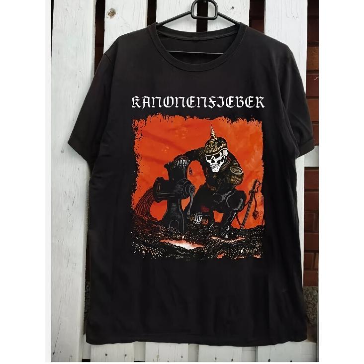 2026 New Style for Fan Kanonenfieber - Die Urkatastrophe Gift For Family Black T-Shirt | Casual Crew Neck, Slight Stretch Fabric, Loose Fit,