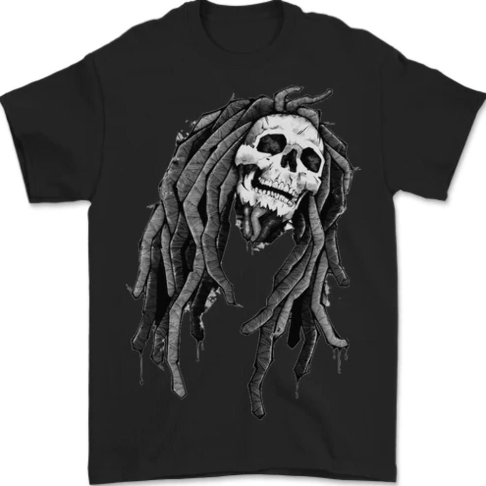 Reggae Music Skull Jamaica Mens T-shirt Cotton XXXL
