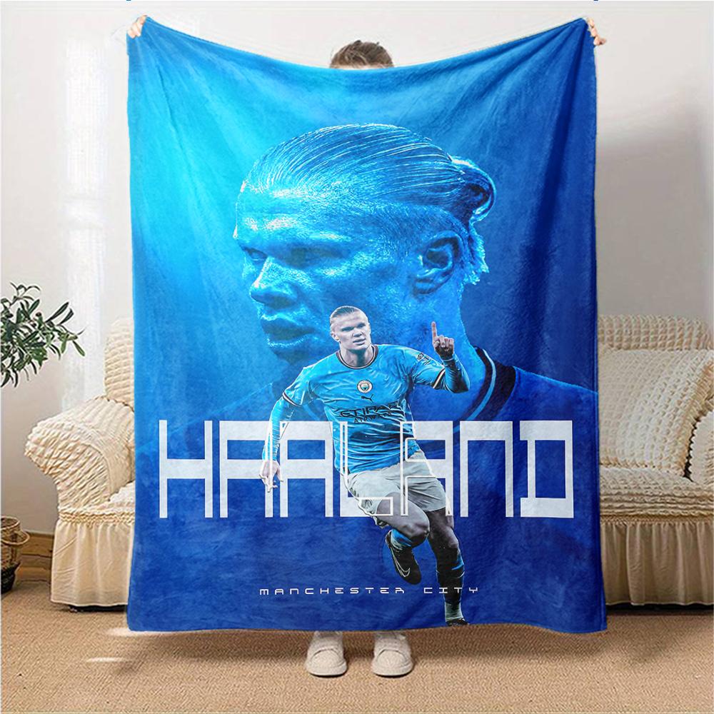 Haalands Manchester Moment Decken Flanell Bedruckt Atmungsaktiv Warm Überwurfdecke für Zuhause Büro Bettüberwürfe 0708a82