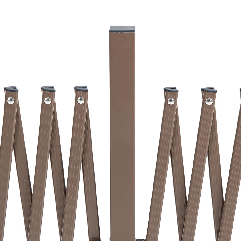 Expanding Trellis Fence Freestanding Movable Fence Foldable Garden Screen Panel Aluminium, 405cm x 103.5cm, Dark Brown
