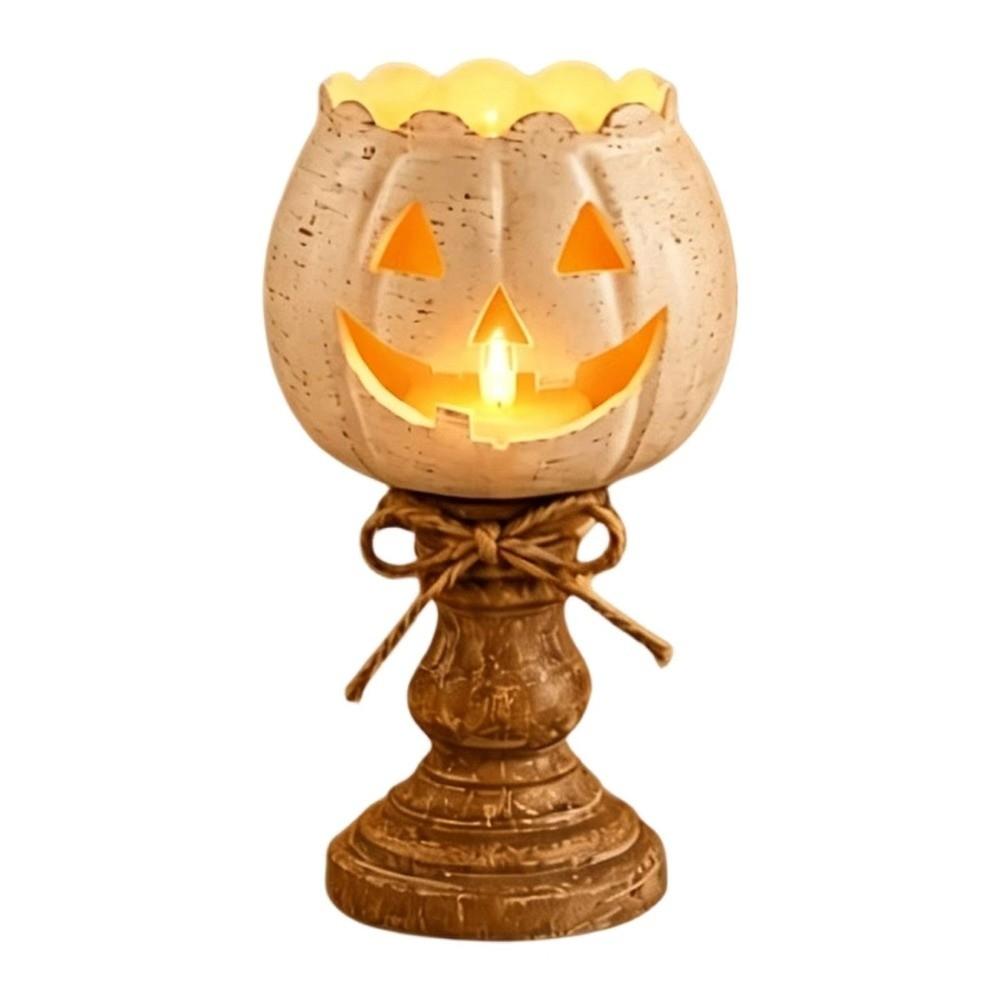 Cutout Face Pumpkin Tealight Candle Holder Scalloped Top Tealight Candle Holder  Thanksgiving Decor