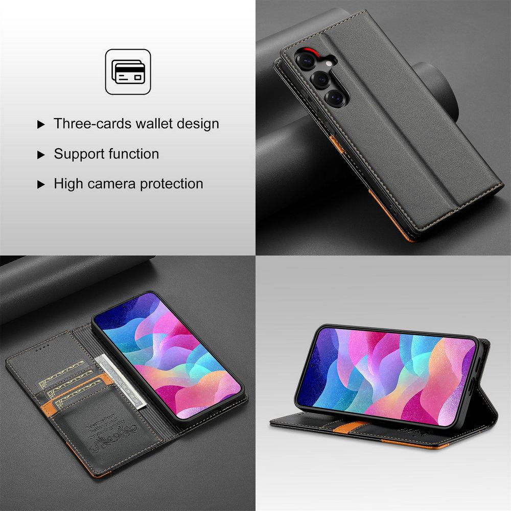 Luxus Hülle RFID Leder Buch Coque für Samsung Galaxy S25 Ultra S24 S23 S22 S21 S20 FE S 21 Plus 22 23 24 FE 25 Edge Klapphülle