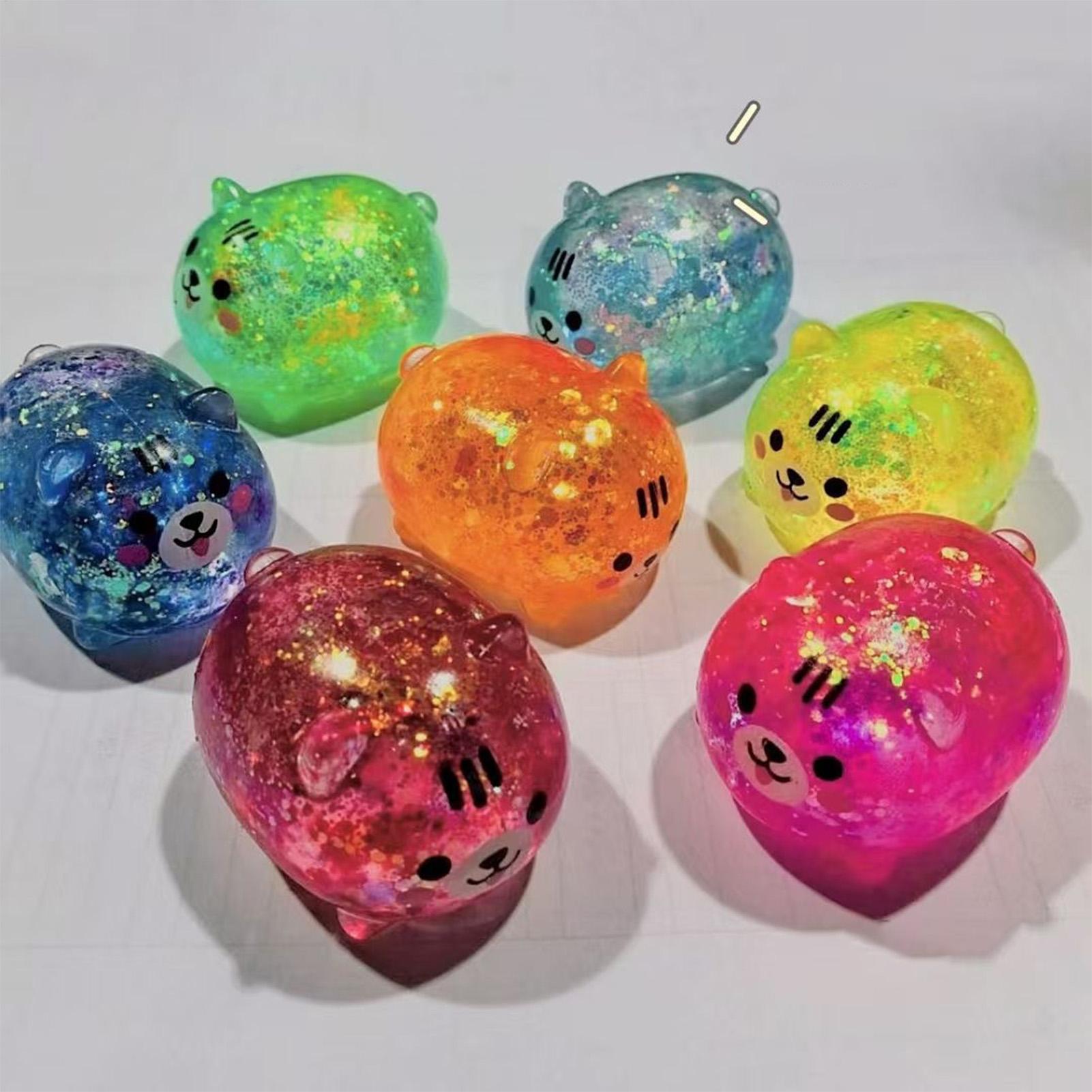 

Cartoon Kawaii Dog Squishies Shiny Sequins Maltose Soft Stress Hand Pinch Soothing Sensory Fidget Vent Toy