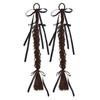 1Pair Fried Dough Ribbon Bow Double Ponytail Handmade Long Braiding Hair Extensions  Women/Girls