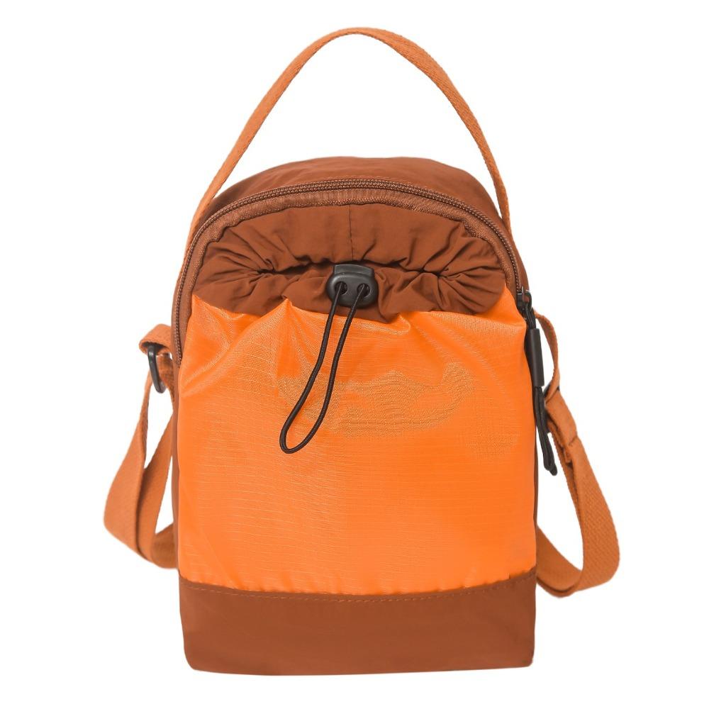 Drawstring Crossbody Water Bottle Bag Lightweight Portable Cup Sleeve Mobile Phone Pocket Camping коричневый