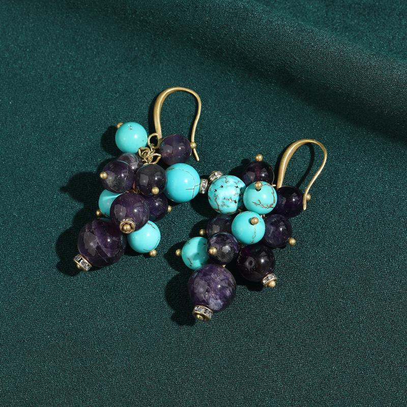Yong Nuo Vintage-Style Turquoise Amethyst Grape Bracelet: Elegant, Versatile  Eye-Catching