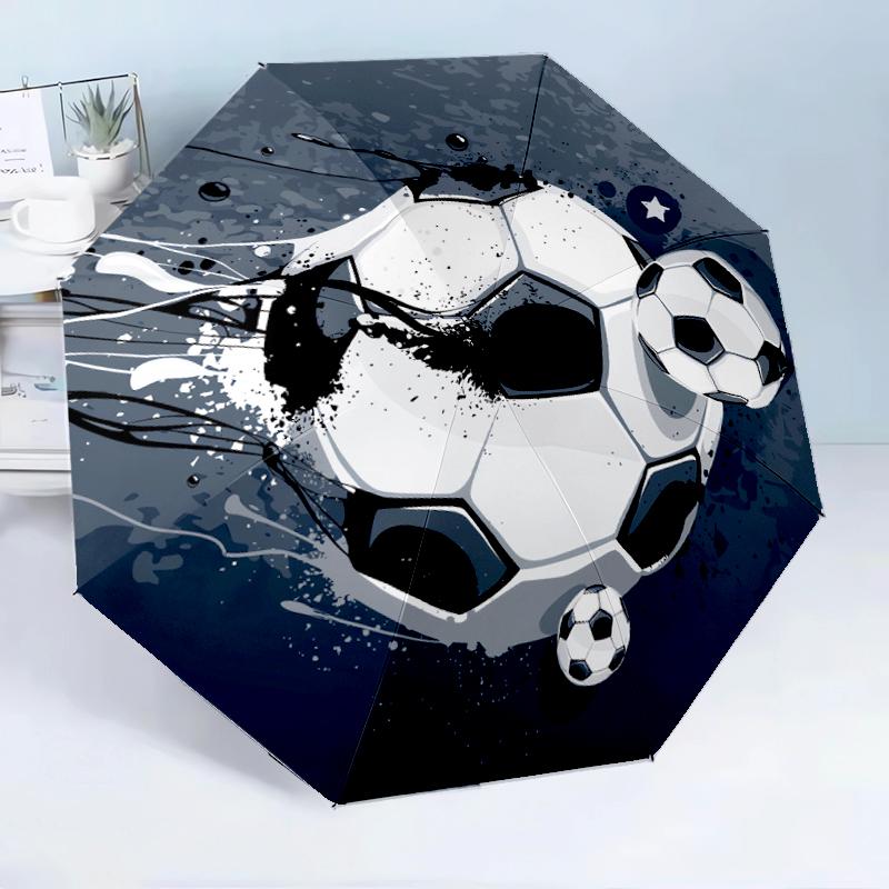 Soccer Ball Artwork 8-Frame for Travel, Camping, Casual Lightweight Portable Umbrella, Essential for Every Family Holidays Birthday Gift