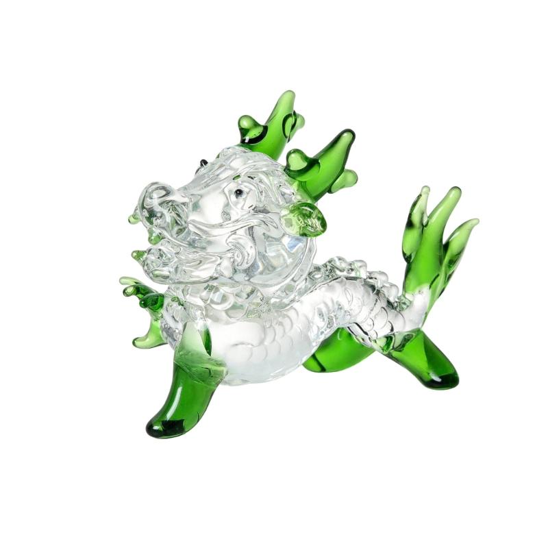 Unique Dragon Ornament Mini Crystal Sculpture Dragon Ornament Dragon Miniatures Figurines Symbol of Luck Wealth