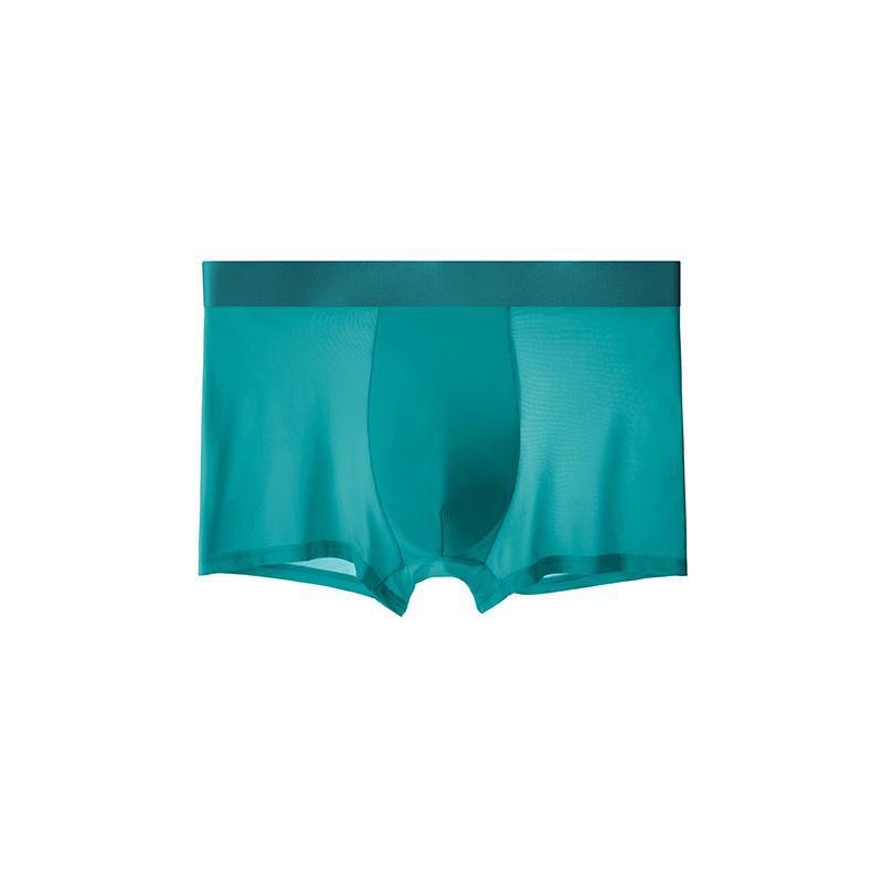 Pánské prodyšné bavlněné ledové hedvábné boxerky – jednobarevné, vnitřní/outdoorové nošení
