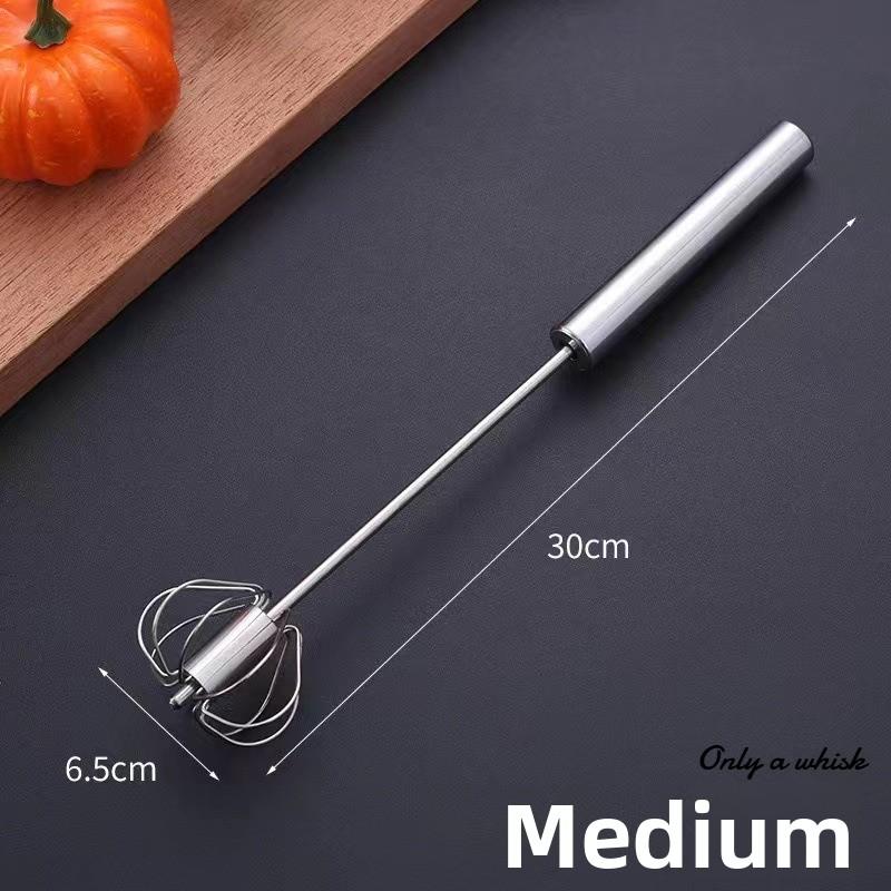 Stainless Steel Semi-Automatic Rotating Egg Whisk Kitchen Baking Tool Manual Hand-Pump Egg Mixer