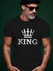 King Trendy Streetwear Summer Casual Round Neck Short Sle...